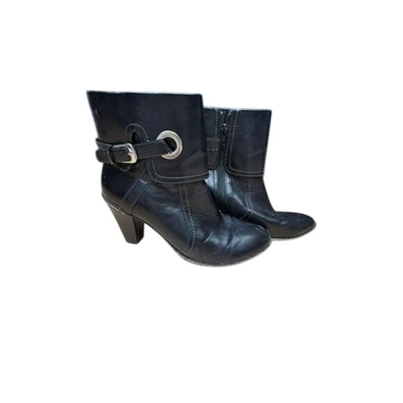 "EURO SOFFT" Black Ankle Booties Pirate SZ 7M Women 3" Heel Side Zipper Leather - Picture 5 of 13